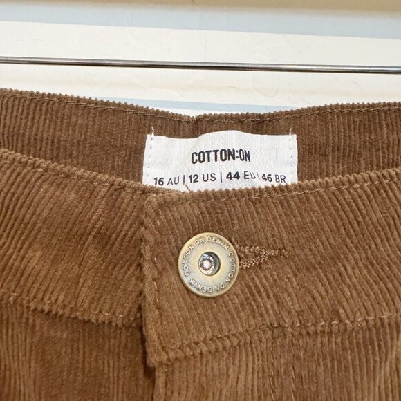 NWT Cotton On Cord Straight Baggy High Rise Jeans Boho Y2K Retro Cottage New 12 - Picture 6 of 12